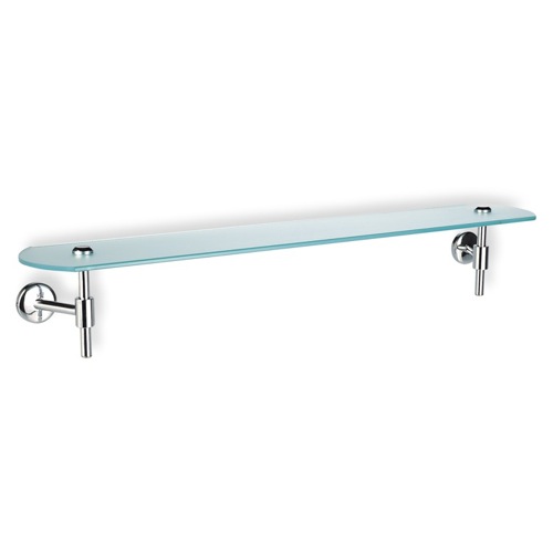 Bathroom Shelf, StilHaus P04-08, Frosted Glass Bathroom Shelf with Chrome Holder P04-08